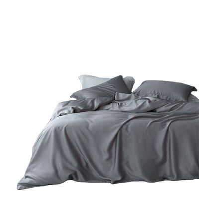 Home Set de roupa de cama Oeko-tex Certificado Lenzing Tencel Coberta de edredom e lençol de seda macio