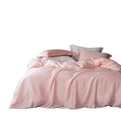 Home Set de roupa de cama Oeko-tex Certificado Lenzing Tencel Coberta de edredom e lençol de seda macio