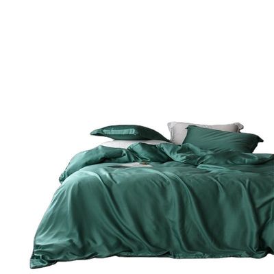 Home Set de roupa de cama Oeko-tex Certificado Lenzing Tencel Coberta de edredom e lençol de seda macio
