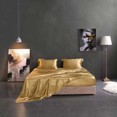 Impressão Reativa Luxury Silk Satin Bedding Set Pure Mulberry 19 Momme Silk 4pcs para casa