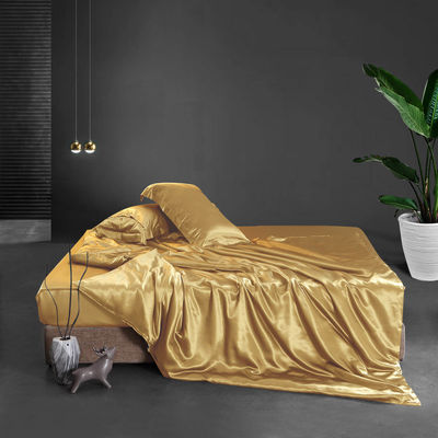 Impressão Reativa Luxury Silk Satin Bedding Set Pure Mulberry 19 Momme Silk 4pcs para casa