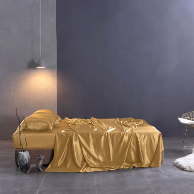 Impressão Reativa Luxury Silk Satin Bedding Set Pure Mulberry 19 Momme Silk 4pcs para casa