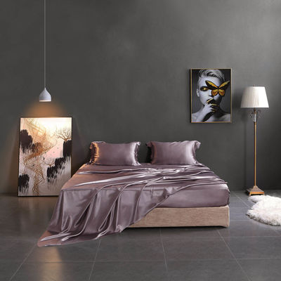 Impressão Reativa Luxury Silk Satin Bedding Set Pure Mulberry 19 Momme Silk 4pcs para casa