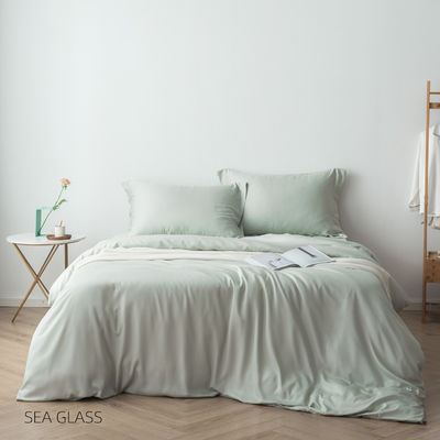 300TC lençóis de cama de bambu tamanho padrão e padrão sólido para um conjunto de roupa de cama de luxo