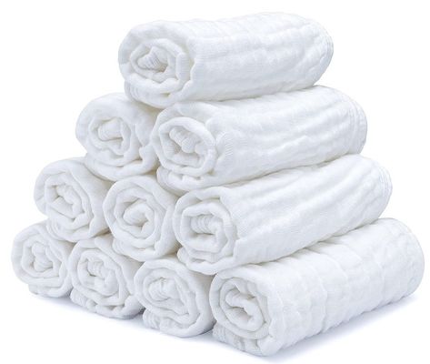 100% de algodão sustentável Quadrados de muselina para bebê Unisex Roupa facial de muselina reutilizável
