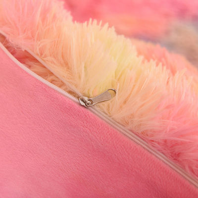 Cor do Arco-Íris Couro Falso Veludo Fluffy Plush Lamento Macio Conjunto 4 Peças Perfeito para a CASA