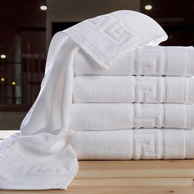 Comfort Hotel Luxury Jacquard Toalha de banho branco 100% algodão Toalha de praia grande para OEM