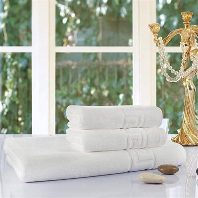 Comfort Hotel Luxury Jacquard Toalha de banho branco 100% algodão Toalha de praia grande para OEM