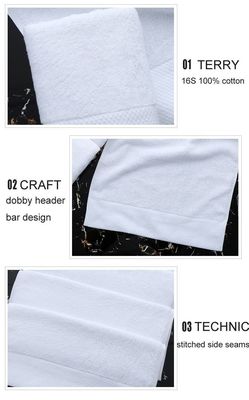 Comfort Hotel Luxury Jacquard Toalha de banho branco 100% algodão Toalha de praia grande para OEM