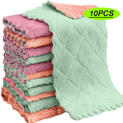10pcs Toalha de mistura de algodão para limpeza doméstica