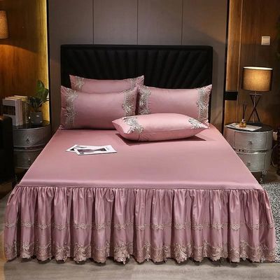 Adicione estilo e conforto ao seu quarto com saias de cama em tecido de algodão de poliéster