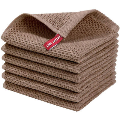 Toalhas de cozinha de algodão 100% altamente absorvente tecido de waffle para baristas e amantes do chá