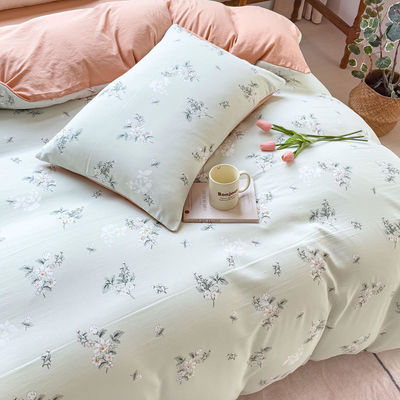 Confortável de algodão lavado de camada dupla de fios coberta cobertor de cama Set para cama de 2,0m