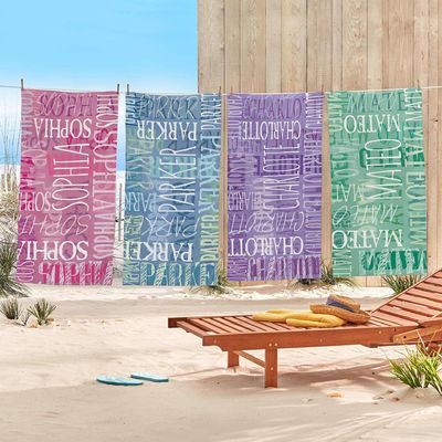 Toalhas de praia impressas personalizadas em material de microfibra macia