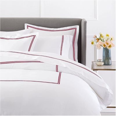 Estilo Europeu e Americano 400TC Luxury Embroidered Duvet Cover Set para Queen Size Bed