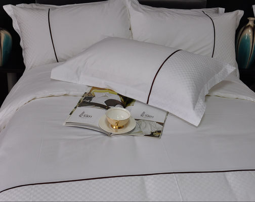 Lençol de cama de hotel em algodão 100% com 300tc de fio e enchimento de gansos