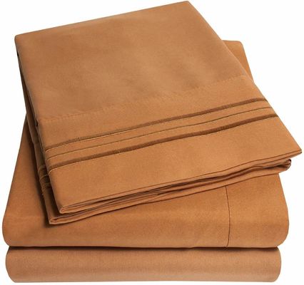 Set de lençóis de cama de microfibra para roupas de cama de cores sólidas no mercado do Canadá e do México