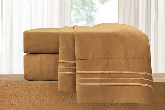 Set de lençóis de cama de microfibra para roupas de cama de cores sólidas no mercado do Canadá e do México
