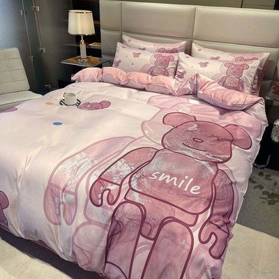 Set de roupa de cama de algodão escovado de tamanho queen 4 em 1 A escolha definitiva para um quarto da moda