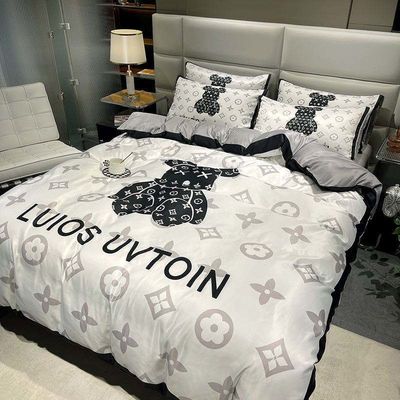 Set de roupa de cama de algodão escovado de tamanho queen 4 em 1 A escolha definitiva para um quarto da moda