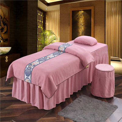 Moderno estilo massagem lençol de mesa Set de cobertura de luxo Spa Microfibra pura 4 peças de roupa de cama