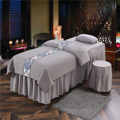 Moderno estilo massagem lençol de mesa Set de cobertura de luxo Spa Microfibra pura 4 peças de roupa de cama