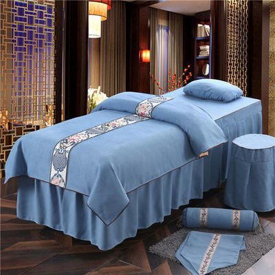 Moderno estilo massagem lençol de mesa Set de cobertura de luxo Spa Microfibra pura 4 peças de roupa de cama