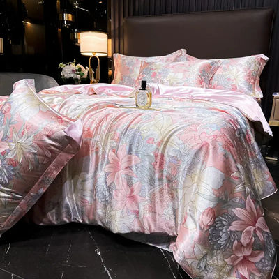 Impressão diagonal de folhas de seda de amoras para roupa de cama 100% de seda no mercado