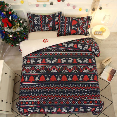 Densidade de tecido personalizado Setes de conforto de roupa de cama festiva de inverno para casa Natal 4pc