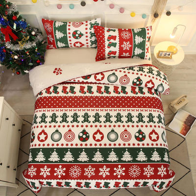 Densidade de tecido personalizado Setes de conforto de roupa de cama festiva de inverno para casa Natal 4pc