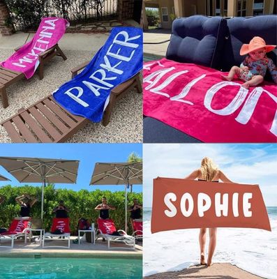 Antimicrobiana Nome Personalizado Toalha de Praia Perfeita para Oferta de Férias de Aniversário