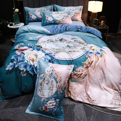 Modas de lençóis de cama lavados Tencel Conjunto de roupa de cama Conjunto de roupa de cama Eco-friendly e suave sensação de mão