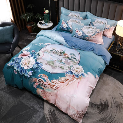 Modas de lençóis de cama lavados Tencel Conjunto de roupa de cama Conjunto de roupa de cama Eco-friendly e suave sensação de mão