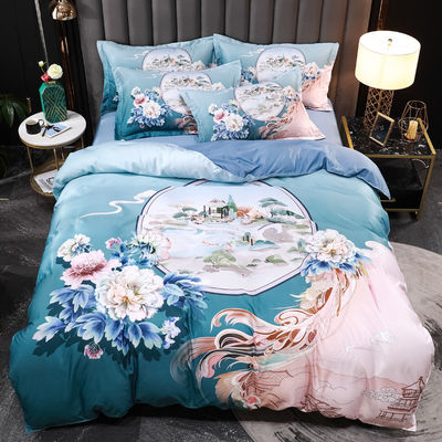 Modas de lençóis de cama lavados Tencel Conjunto de roupa de cama Conjunto de roupa de cama Eco-friendly e suave sensação de mão