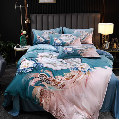 Modas de lençóis de cama lavados Tencel Conjunto de roupa de cama Conjunto de roupa de cama Eco-friendly e suave sensação de mão