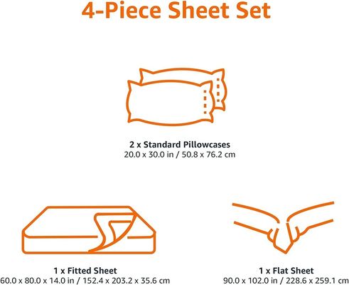 Conjunto de roupas de cama sustentável Cama de almofada de artesanato simples Lenço de cama com lençol e cobertura de cama