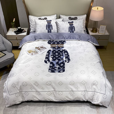 Set de lençóis de cama de urso branco para casa do bebê do hotel Feito de tecido 100% poliéster