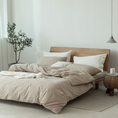 100% de algodão lavado roupa de cama de mão suave sentir respirável e durável linho como textura