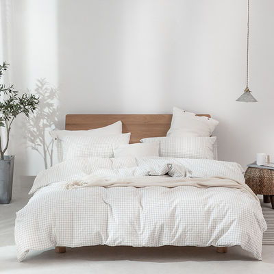 100% de algodão lavado roupa de cama de mão suave sentir respirável e durável linho como textura