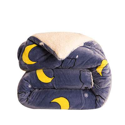 Set de roupa de cama de tamanho personalizado de lã de cordeiro quilt com tecido 100% poliéster