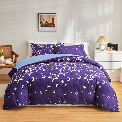 Conjunto de roupa de cama branca floral para crianças meninos meninas Twin 2 PCs Glow in The Dark Duvet Cover