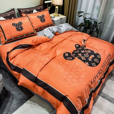 100% Poliéster Casamento Kit de Quatro Peças Set de Cama Para Hotel E Casa