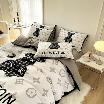 Cores personalizadas 4pcs 100% poliéster lençóis de cama de urso branco para hotel casa de bebê