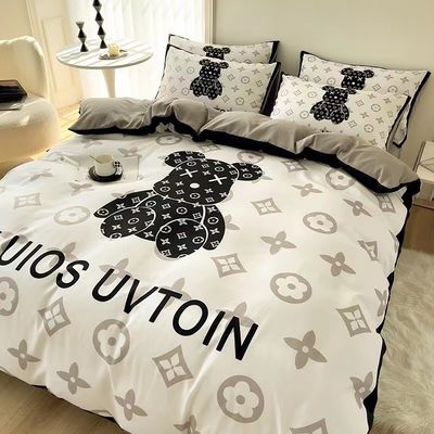 Cores personalizadas 4pcs 100% poliéster lençóis de cama de urso branco para hotel casa de bebê
